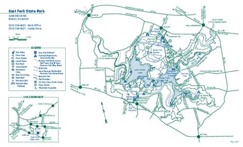 East Fork State Park map - Bethel OH 45106 • mappery | State parks, Ohio state parks, Lake map