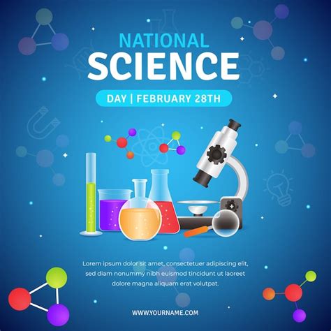 Premium Vector | National science day february 28th square banner ...