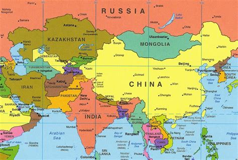 Карта мира азия политическая карта