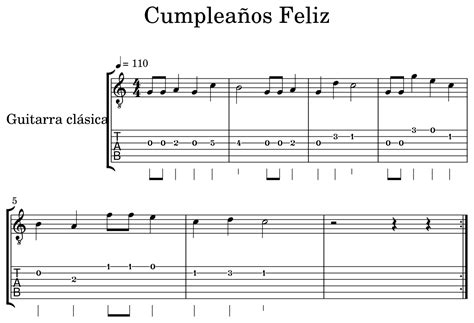 Cumpleaños Feliz - Sheet music for Classical Guitar