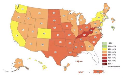 CDC releases map showing obesity levels across US…