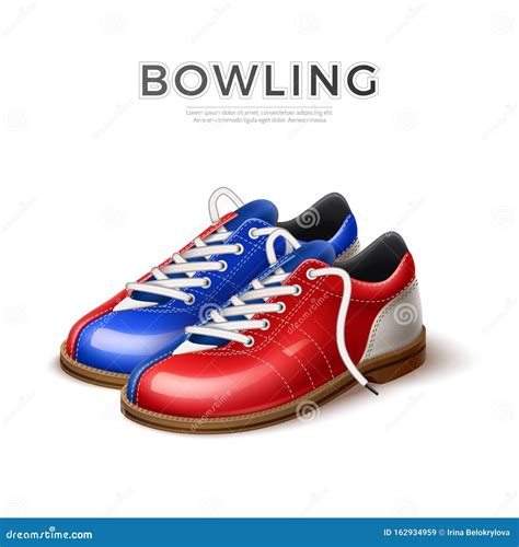 Vector Realistci Bowling Shoes Blue and Red Stock Vector - Illustration of blue, boot: 162934959