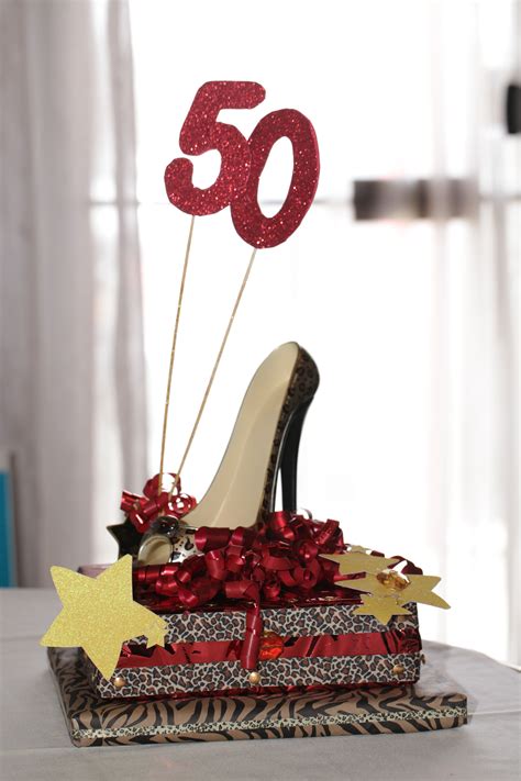 50th Birthday Leopard Shoe Centerpiece | 50th birthday women, 50th ...