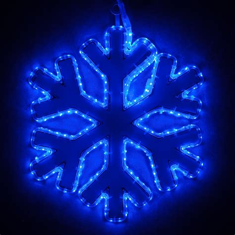 Snowflakes & Stars - 16" Blue LED Snowflake with Blue Reflective Center