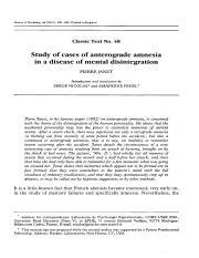 0957154x0101204806 1 .pdf - 481- Classic Text No. 48 Study of cases of anterograde amnesia in a ...