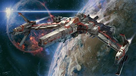 Spaceships Sci Fi Art Beautiful Pictures Jude Smith Desktop Wallpaper ...