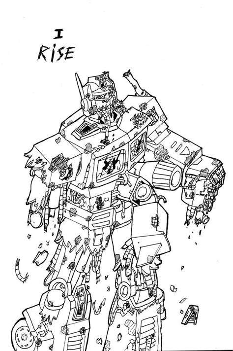 Zombie Optimus Prime Lineart by ignika24 on DeviantArt