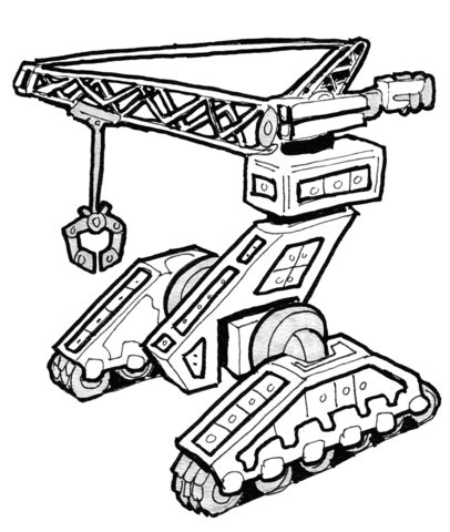 Sci-Fi Robot - Construction Moon Rover coloring page | Free Printable Coloring Pages