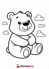 Big Bear Coloring Page Free PDF Printable sketch template