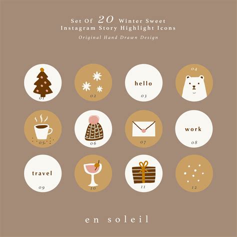 Winter Sweet Instagram Story Highlight Icons Hand Drawn Covers, Hand Drawn Icons, Story Cover ...