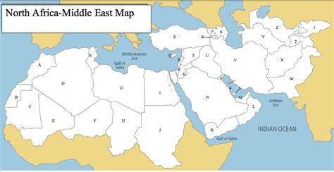 North Africa And The Middle East Map Quiz - Angela Maureene