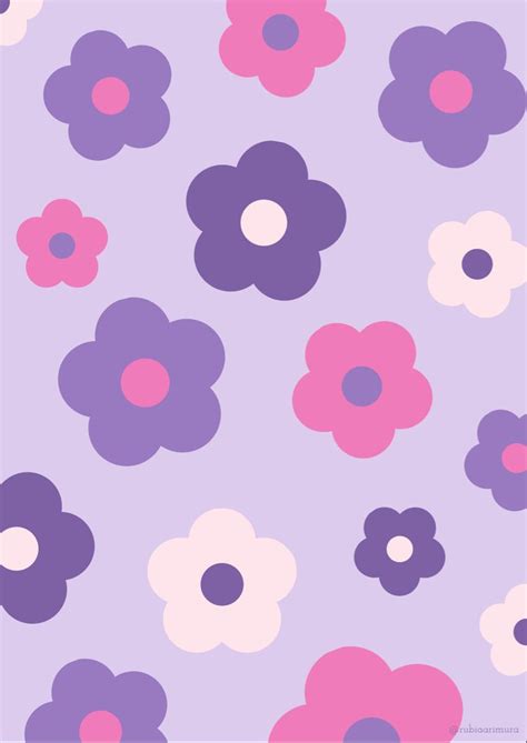 Purple flowers wallpaper poster | Purple flowers wallpaper, Pink and ...