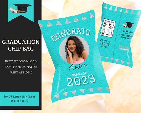 Chip Bag Template Editable Graduation Party Class of 2023 - Etsy