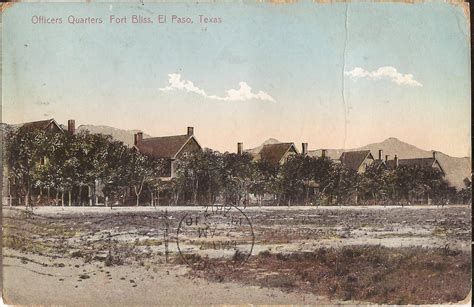 VINTAGE POSTCARD: El Paso, TEXAS - Fort Bliss - US Army - Officers’ Quarters - 1910 | Fort bliss ...