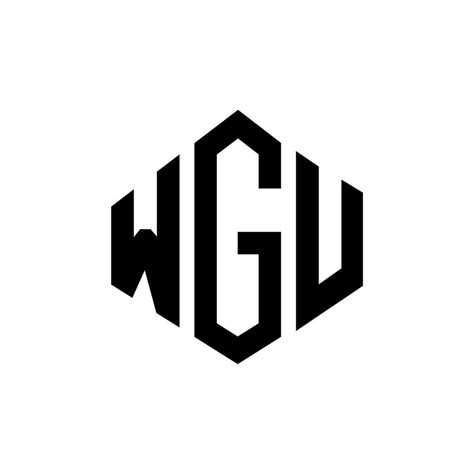 WGU letter logo design with polygon shape. WGU polygon and cube shape logo design. WGU hexagon ...