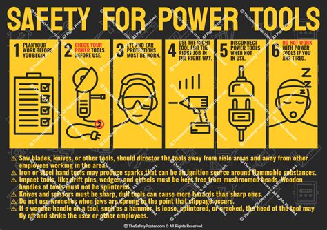 Safety for power tools | Safety for tools poster | Tool safety | Tool safety poster | Power ...