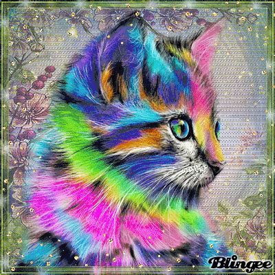 Regenbogen Katze; Rainbow cat Happy Paintings, Beautiful Paintings, Painting Kits, Art Painting ...