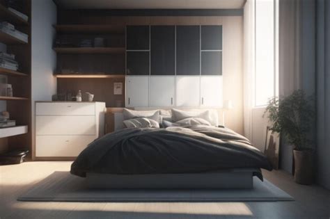 Premium AI Image | bedroom background with a minimalist interior