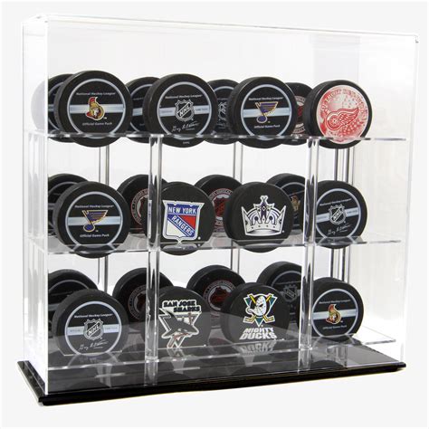 Deluxe Acrylic Twelve Hockey Puck Display Case - Polynex, Inc