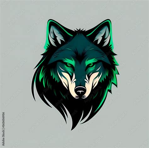 Black And Green Wolf Drawing