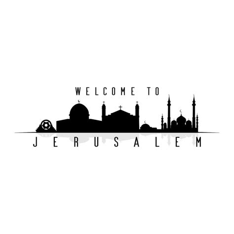 Jerusalem skyline and landmarks silhouette 34915192 Vector Art at Vecteezy