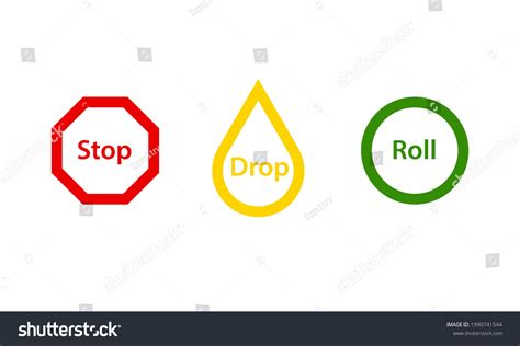 Stop Drop Roll Fire Safety Poster Stock Vector (Royalty Free) 1990741544 | Shutterstock