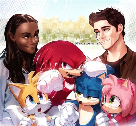 Redraw Sonic Origins in Sonic Movie 2 style with their human friends ...