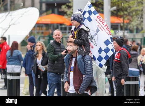 Bolton Wanderers fans arrive ahead of the Papa John's Trophy Final match Bolton Wanderers vs ...