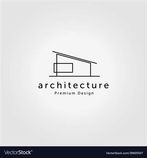 Minimalist house logo home line art design Vector Image