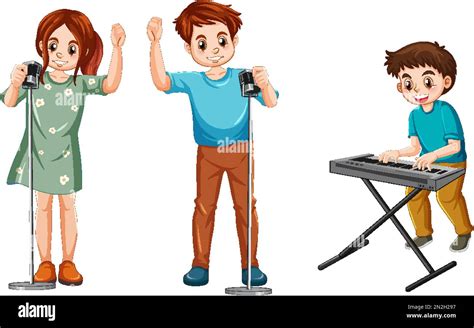 Music band kids cartoon illustration Stock Vector Image & Art - Alamy