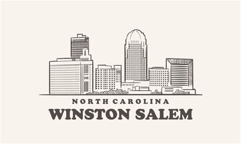 Winston Salem North Carolina Skyline Stock Illustrations – 28 Winston ...