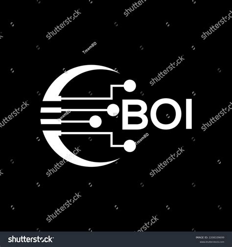 Boi Letter Logo Black Background Technology Stock Vector (Royalty Free ...