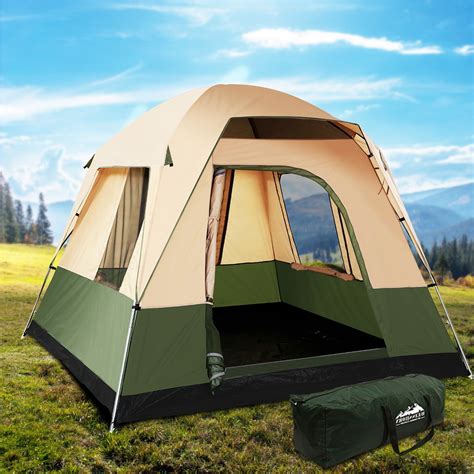 Weisshorn Family Camping Tent 4 Person Hiking Beach Tents Green