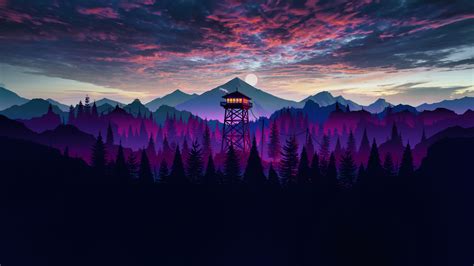 Forest Scenery Watchtower 4K #4260e Wallpaper PC Desktop