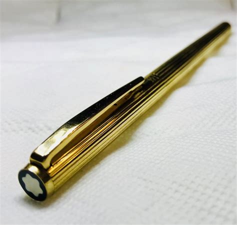 Antique luxury fountain pen Mont Blanc 24k gold - Catawiki