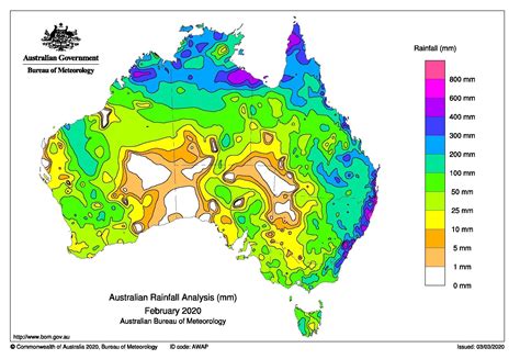 Australia total rainfall, February 2020 | Australia map, Rainfall, Australia