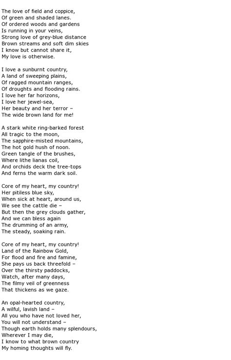 Dorothea Mackellar Poems > My poetic side