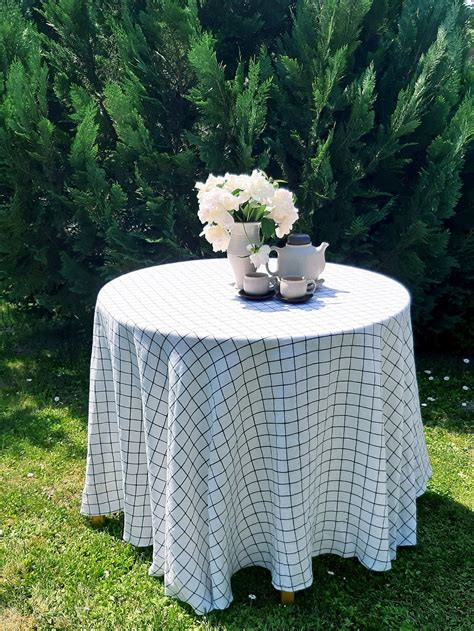 White Round Linen Tablecloth 120 Inch Table Cloth Natural - Etsy