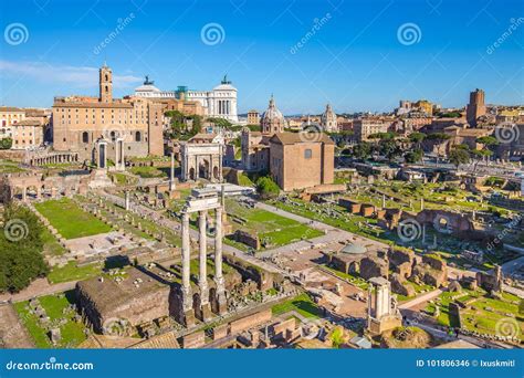 Aerial View of Roman Forum or Foro Romano in Rome, Italy Stock Photo - Image of roman, ruin ...