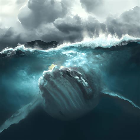 Dramatic Blue Whale Underwater · Creative Fabrica