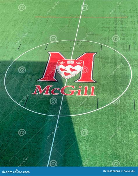 McGill University Logo on the Lawn of Percival Molson Memorial Stadium ...