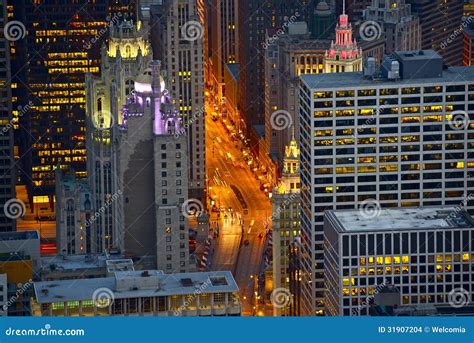 Michigan Avenue Chicago stock photo. Image of cars, lights - 31907204