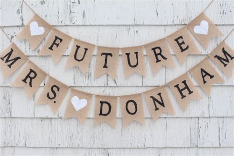 Future Mrs Banner, Custom Burlap Banner, Future Mrs Bunting, Rustic ...