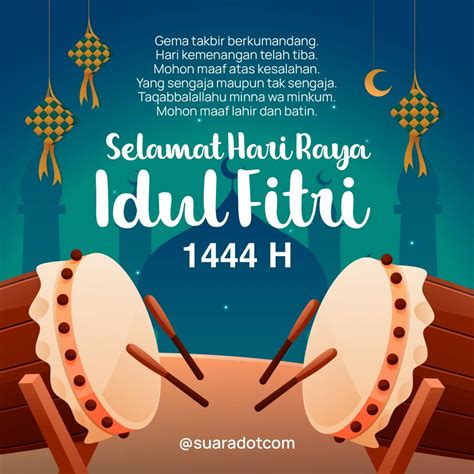 10 Gambar Ucapan Idul Fitri 2023 Download GRATIS di Suara.com, Share Jadi Kartu Lebaran