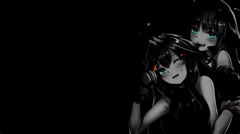 Wallpaper : selective coloring, anime girls, monochrome, simple background, black background ...