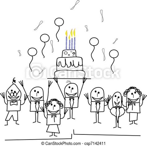 Vector Clip Art of office party - co workers celebrating birthday in office for... csp7142411 ...