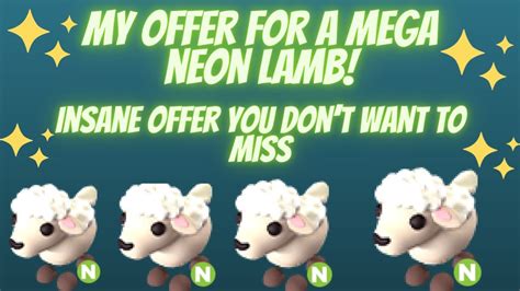 My offer for a Mega Neon Lamb! | Adopt me | Am I over or under 🤔 - YouTube