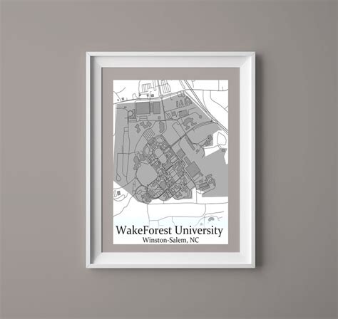 Colored Campus Map of Wake Forest University and All Its Roads - Etsy