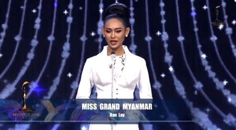 Social parade shares clip 'HAN LAY', Miss Grand Myanmar Speeches on stage in tears Claiming ...