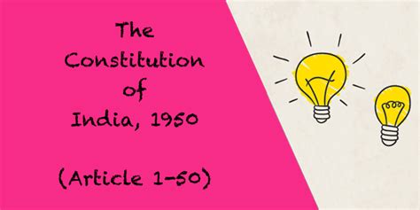 The Constitution of India, 1950 (Article 1-50) | Infipark.com